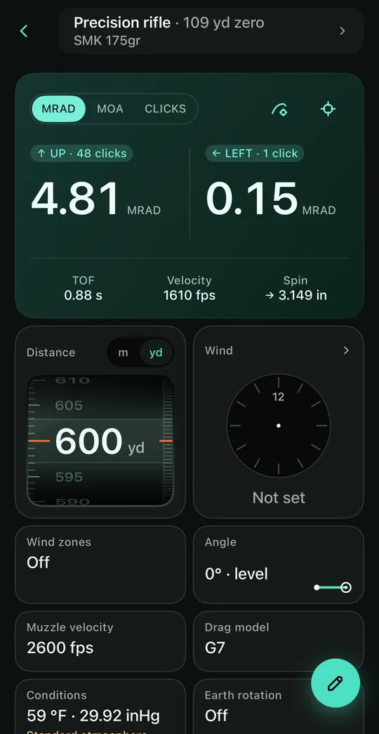 Dark mode: the ballistic solver on a dark ground