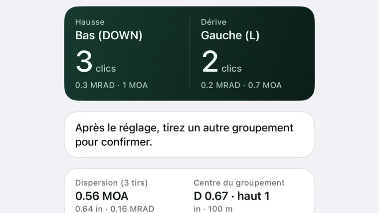 Correction du zéro : sens et clics des tourelles de hausse et de dérive
